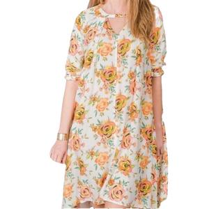 MATILDA‎ JANE Women XS Adventure Sunday Best Floral Rayon Shift Dress Girlhood